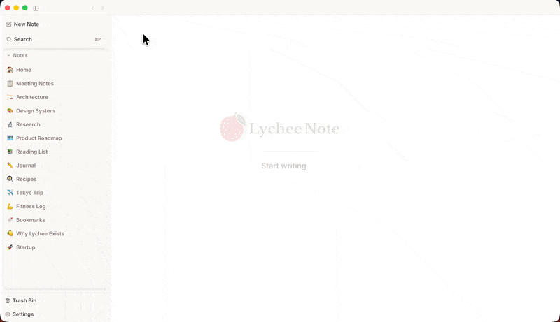 The search overlay returning results as the user types a query.